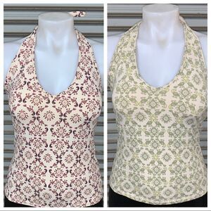 Two gap Halter stretch tops with support